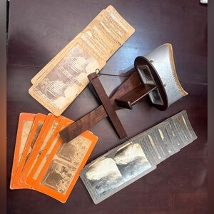 Vintage Keystone View Co. 1904 Monarch Stereoscope Viewer and 24 Card Collection